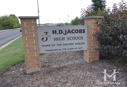 picture of the sign in front of H D Jacobs High School
