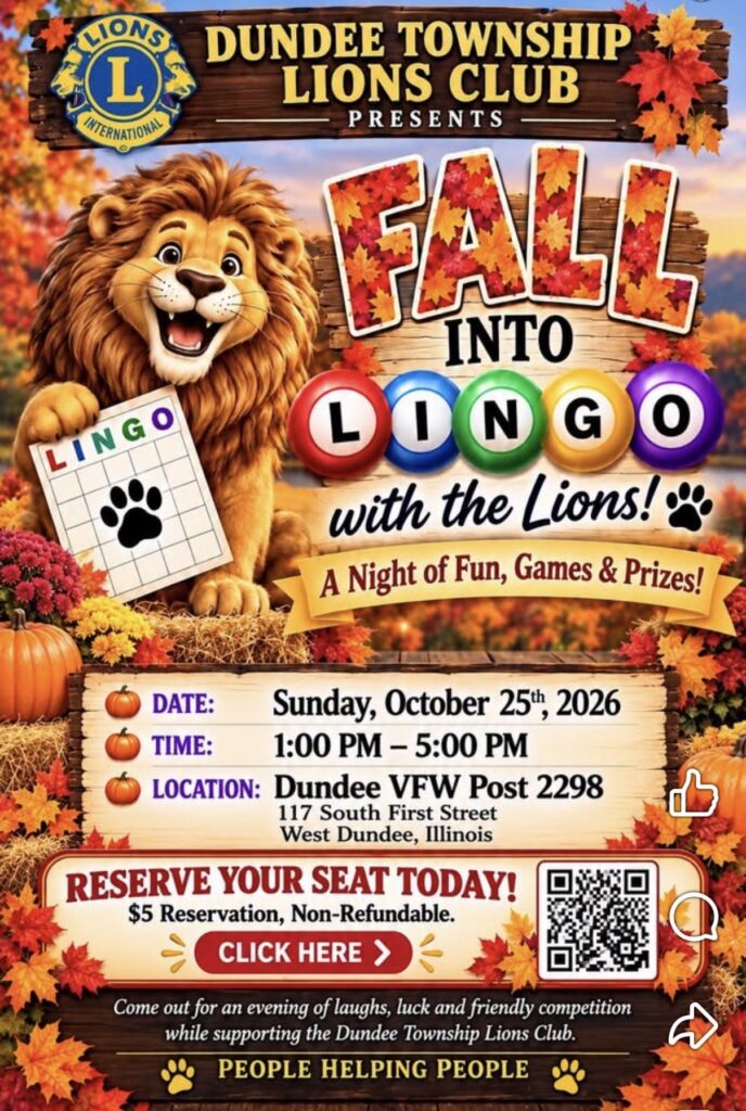 Dundee lions club fall into lingo flyer a night of fun,games, and prizes