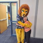 the 50-50 wining with the lions club mascot